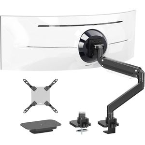 Ultrawide Monitor Arm en TV Desk Mount 17-57 Inch - Tot 27 kg - Premium Aluminium met Gasveer