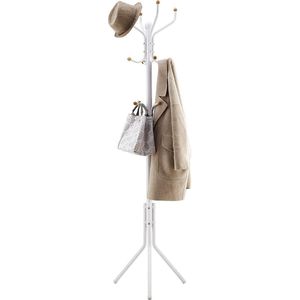 ACAZA Kapstok met 12 Haken - Kapstok staand - 182 cm - Wit