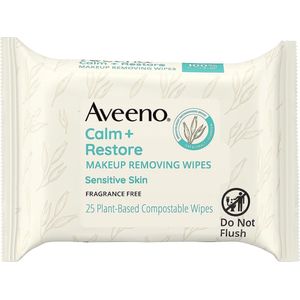 Aveeno Calm + Restore Nourishing Makeup Remover Face Wipes - Make-up doekjes - Make-up remover - Gezichtsdoekjes - Geurvrije gezichtsreinigingsdoekjes