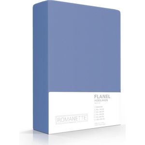 Excellente Flanel Hoeslaken Eenpersoons Extra Lang Jeans Blauw | 90x220 | Ideaal Tegen De Kou | Heerlijk Warm En Zacht