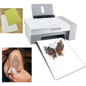Printbaar Tattoo Papier - Wit - 2 vellen voor Inktjet - Tijdelijk printbaar tattoopapier - Tatoeage - A4 Art Tattoos Papier Diy Waterdichte Tijdelijke Tattoo Skin