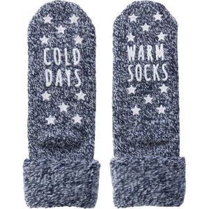 Homesocks Cold Days / Warm Socks met antislip - 38 - Blauw