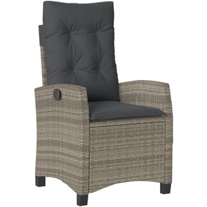 vidaXL - 7-delige - Tuinset - met - Kussens - Grijs - Poly - Rattan
