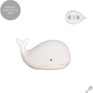 Rammelaar&Co Nachtlampje Walvis - Led 7 RGB en Warm Wit - USB Oplaadbaar - Wit - Nachtlampje Kinderen