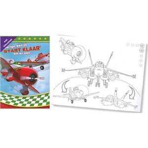 Wenskaart - Gefeliciteerd - Planes - kleurplaat - Hallmark - 3 stuks