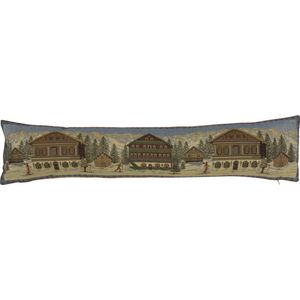 gobelin tochtkussen chalet blauwe lucht 20x90cm
