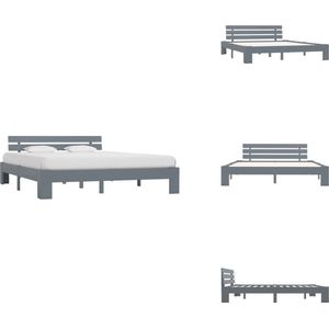 vidaXL Bedframe - Bedframes - Bed Frame - Bed Frames - Bedframe massief grenenhout grijs 180x200 cm