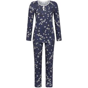 Speels bloemenpatroon pyjama blauw