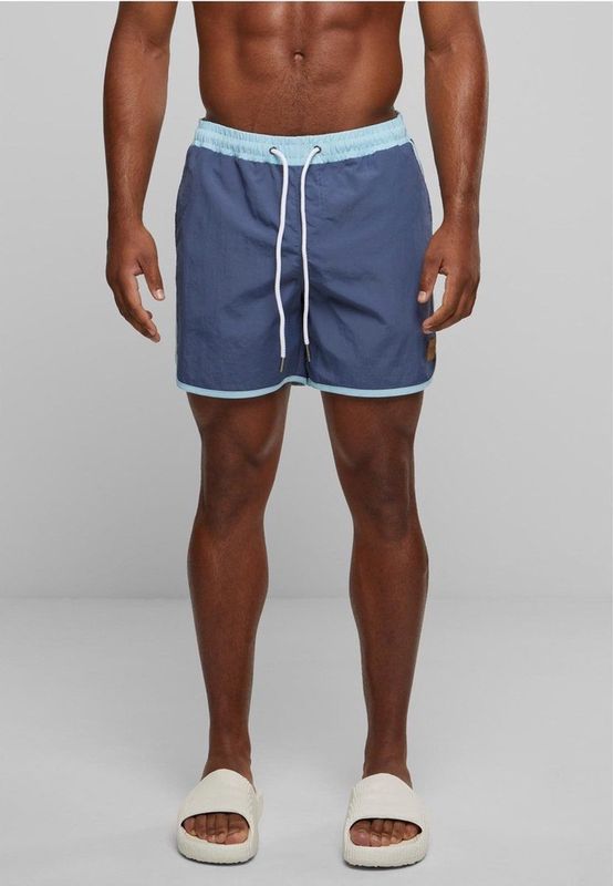Urban Classics - Retro Zwemshorts - L - Blauw/Blauw