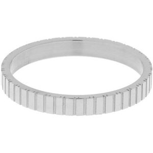 Essentialistics - Ring minimalistisch streepjes - Maat 16 - Zilverkleur - Stainless steel (verkleurt niet)