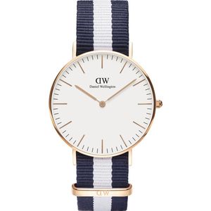 Daniel Wellington Classic Glasgow DW00100031  - Horloge - NATO - Blauw/Wit - Ø 36mm