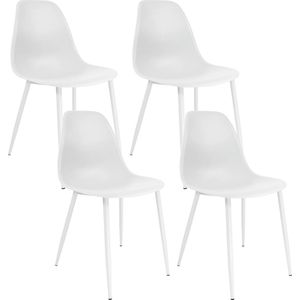 Set van 4 Kick eetkamerstoel Yara - wit