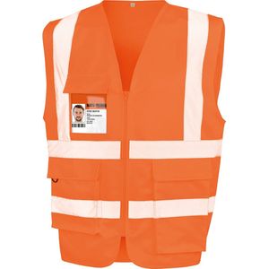 Gilet Unisex XL Result V-hals Mouwloos Fluorescent Orange 20% Katoen, 80% Polyester