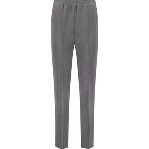 Coraille dames broek, Anke met elastische tailleband, licht grijs, maat 38 (maten 36 t/m 52) stretch, fijne kwaliteit, zonder rits, steekzakken