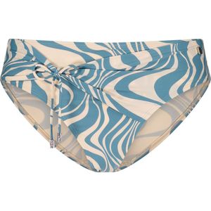 BEACH LIFE - swirl hoog bikinibroekje - Off White-Blauw