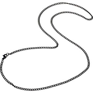 Koord ketting - Heren ketting - Stalen ketting - Cubaanse schakel - LGT Jewels - Zwart - 3mm - 50cm