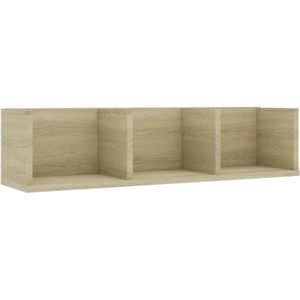 vidaXL Cd-wandschap - Sonoma eiken - 3 vakken Cd Kast - Dvd Kast - Opbergkast - Wandschaps - Media Opbergen
