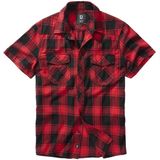 Brandit - Checkshirt Halfsleeve Overhemd - XL - Rood/Zwart