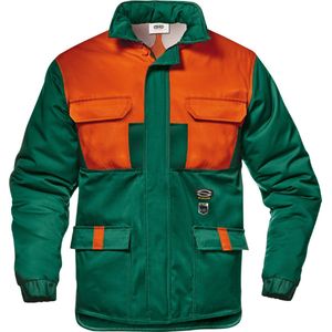 SIR SAFETY CHAINSAW PROT CLASS 1 180° Gevoerde Werkjas HEREN Veiligheidsjas Groen Oranje - Snijbescherming - Verstelbare Manchetten - EN 381 11 Klasse 1