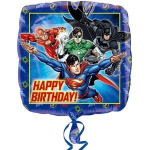 Amscan - Justice League - Superhelden - Folie ballon - Helium ballon - Happy birthday - 43cm - Leeg - 1 stuks.