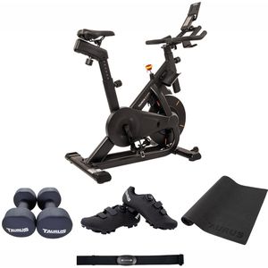 Taurus IC70 Smart Indoor Cycle Pro Set 42 – Complete Indoor Fiets Set met Fietsschoenen, Borstband en Halters – 99 Weerstandsniveaus – Compatibel met ZWIFT & Kinomap
