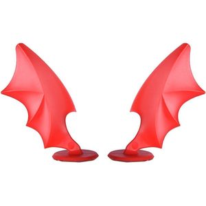 Duivel Vleugels Rood- Helmen - Hoorns - Motor - Scooter - Universeel - Accessoires