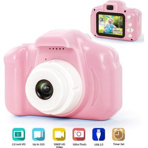 DrPhone Pixel Light Digitale Kindercamera voor Kids -1080P FHD met 2 inch IPS-scherm en 8 GB SD-kaart voor 3-10 jaar – Roze