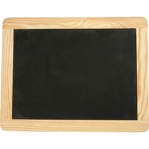 Krijtbord - Houten Rand - Zwart Bordje Voor Krijt - Schoolbord Met Rand - 19x24cm - 1 Stuk