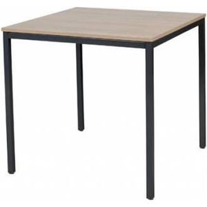 Bureautafel - Domino Basic 80x80 Havana Kersen - zwart frame