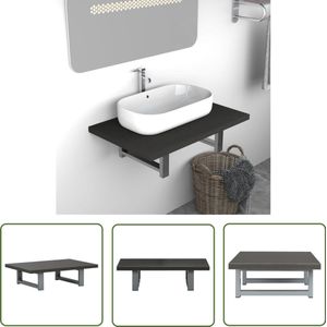 The Living Store Badkamermeubel 60x40x16,3 cm grijs - Badkamerwandplank - Badkamerkast - Badkameropstelling - Badkamerinrichting - Opslagruimte Badkamer