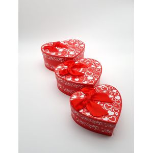 Luxe giftbox Hartvorm 3delig – Valentijn – Lovebox – Liefde - Cadeaudoos 3-delig in hartvorm - 22 CM