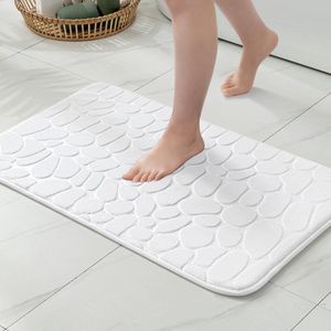 Inovra ® Luxueuze Antislip Badmat met Geheugenschuim voor Badkamer en Woonkamer 40 x 60 cm Wit