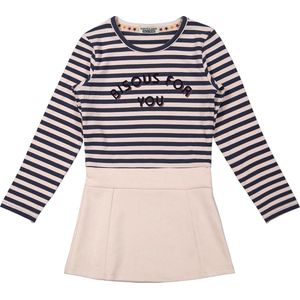 DJ Dutchjeans - Meisjes Jurk - Powder Pink+navy - Maat 128