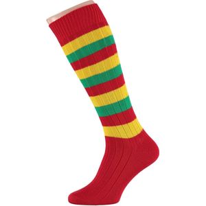 Apollo - Party soccer sokken - Sokken Carnaval - Rood/Geel/Groen - Maat 41/47 - Carnavalskleding Heren - Carnavalskleding - Carnaval accessoires - Carnavalskleding mannen