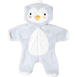 Heless Poppenonesie Pinguïn Junior Fluweel Wit/grijs