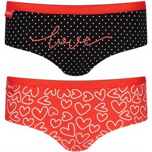 Cadeau - Dames slips - Love - Zwart/Rood - Maat S