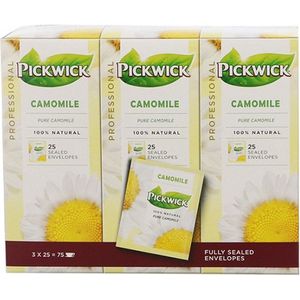 Pickwick Professional kamille thee 25 zakjes à 1,5 gr per doosje, doos 4X3 doosjes