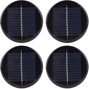Zonnepaneel 4 stuks rond draagbaar - polykristallijn silicium - 6 V 80 mm .