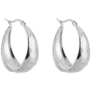Oorbellen Glam Hoops - Zilver - Party - Trending