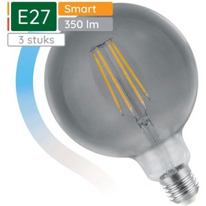 Spectrum Smart LED Lamp E27 4.9W - 230V - 350 Lumen - 2700-6500K - Dimbaar - Wi-Fi Smart LED - 3 stuks