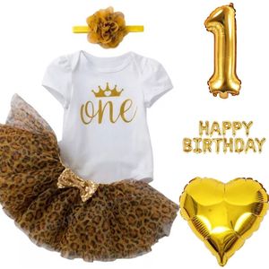 Cakesmash set Wild One Princess goud wit met kleding set en ballonnen - 1e - eerste verjaardag - cakesmash - kinder kleding - decoratie