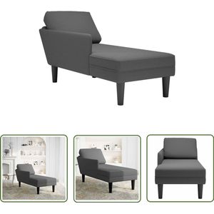 The Living Store Chaise longue met kussen corduroy stof donkergrijs - Dynamische Sleutel - Gereedschapset - Monteursgereedschap - Klikmechanisme - Torque Wrench