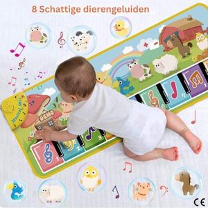 Muziekmat - 8 Dieren - Interactief Baby- en Kinder Speelgoed - Educatieve Pianomat, Dansmat en Toetsenbordmat - Perfect Cadeau voor Kinderverjaardagen - Geschikt voor Jongens en Meisjes