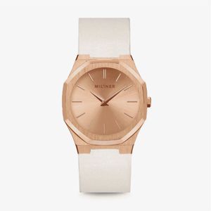 Millner Spaanse merk horloge voor dames - vrouwen - TAN kleur leren armband - polshorloge - design - Oxford S Sand