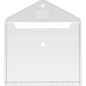 Documentenmap A4, 20 stuks documentenmap A4 om in te pakken, documentenmap, A4, plastic map voor het organiseren van documenten met geperforeerde rand, klittenbandsluiting