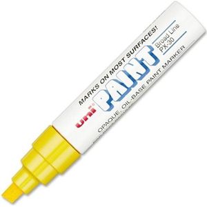 UNI Paint PX-30 Gele Paint Marker - 4 - 8,5 mm beitelpunt - Verfstift op oliebasis, geschikt voor vele ondergronden zoals; glas, papier, ceramiek, plastic of metaal