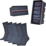Tommy Hilfiger 5-Pack Heren Sokken Giftbox Stripes - Blauw - Maat 39-42
