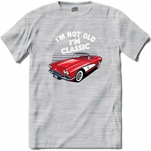 I’m Not Old I’m Classic | Auto - Cars - Retro - T-Shirt - Unisex - Donker Grijs - Gemêleerd - Maat L