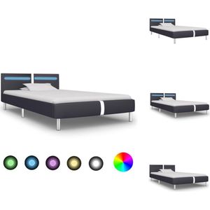 vidaXL Bedframe - LED-strip - 211 x 95 x 70 cm - Zwart - Bed
