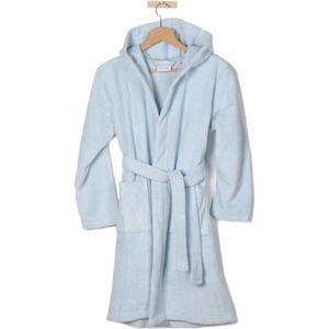 Casilin Teddy - Kinder badjas met capuchon - Warm en zacht - Maat 110/116 - Licht blauw